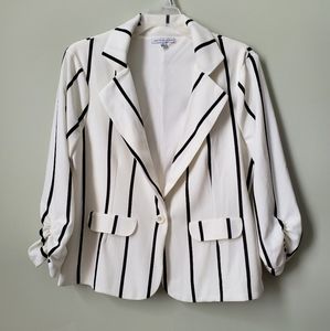 Cropped Striped Blazer